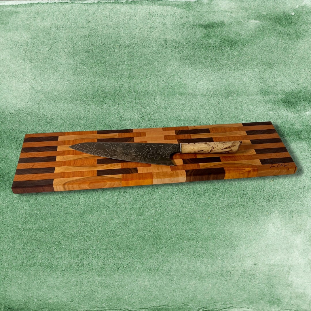 Hand Crafted Zebrawood End Grain Cutting Board by Carolina Wood Designs